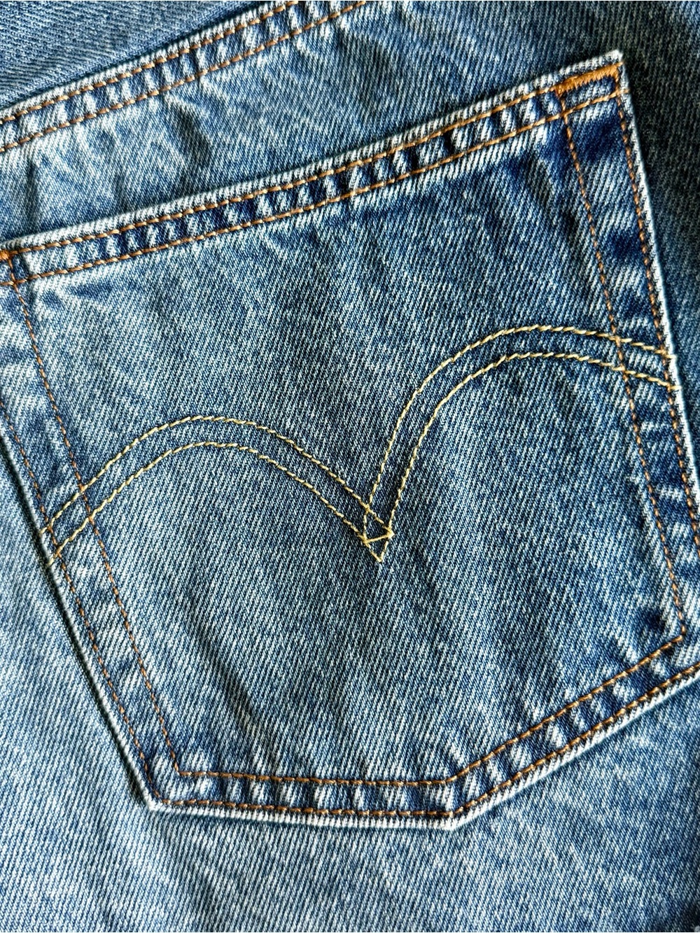 Levi's Distressed Blue Denim Cutoff Shorts - Picture 6 of 8